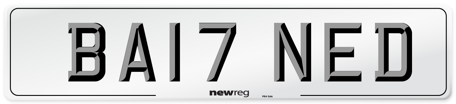 BA17 NED Number Plate from New Reg